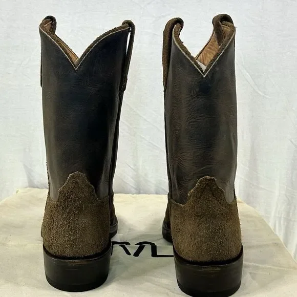 Ralph Lauren Double RL RRL Plainview Western Cowboy Boots Brown Leather Men’s 8D - Picture 5 of 11